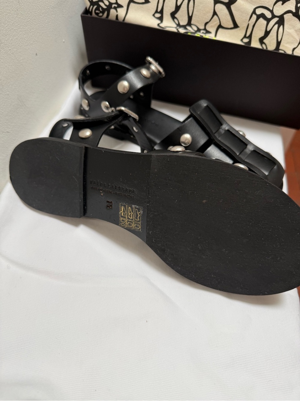 Freda Salvador SERA FISHERMAN SANDAL Black Studded Sandals - Picture 5 of 14
